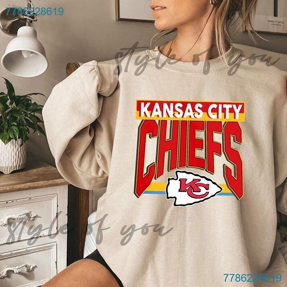Vintage Kansas City Football Crewneck Sweatshirt Retro NFL Chiefs Fan Gift 79